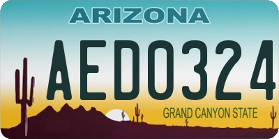 AZ license plate AED0324
