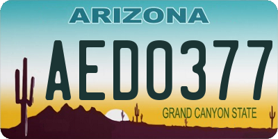AZ license plate AED0377