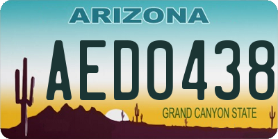 AZ license plate AED0438
