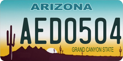 AZ license plate AED0504