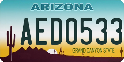 AZ license plate AED0533