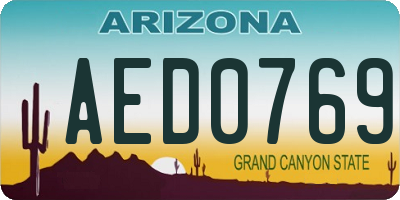 AZ license plate AED0769
