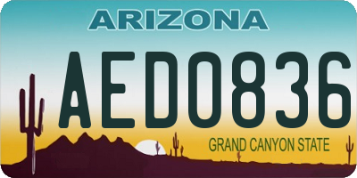 AZ license plate AED0836