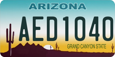 AZ license plate AED1040