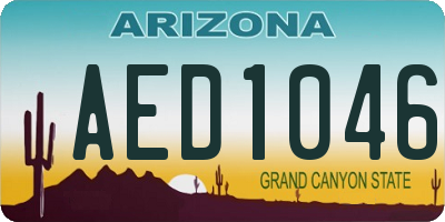 AZ license plate AED1046