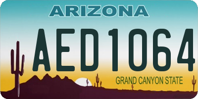 AZ license plate AED1064