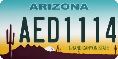 AZ license plate AED1114