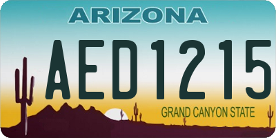 AZ license plate AED1215