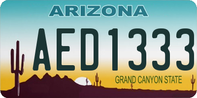 AZ license plate AED1333