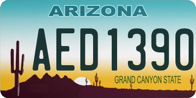 AZ license plate AED1390