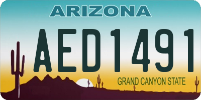 AZ license plate AED1491