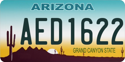 AZ license plate AED1622