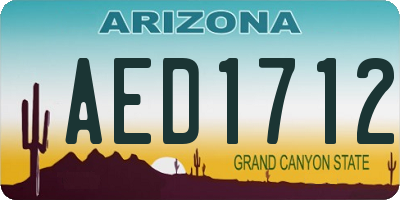 AZ license plate AED1712