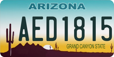 AZ license plate AED1815