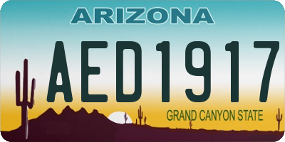 AZ license plate AED1917