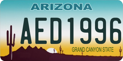 AZ license plate AED1996