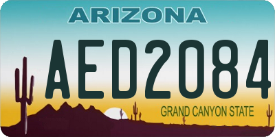 AZ license plate AED2084