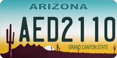 AZ license plate AED2110