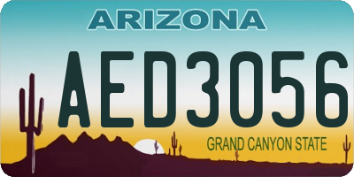 AZ license plate AED3056