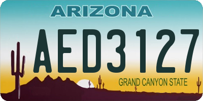 AZ license plate AED3127