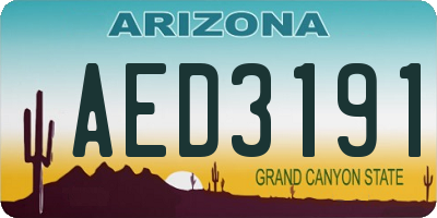 AZ license plate AED3191