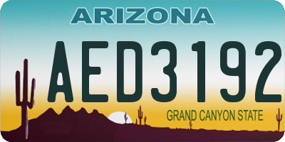 AZ license plate AED3192