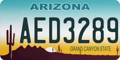 AZ license plate AED3289