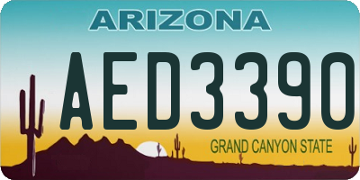 AZ license plate AED3390