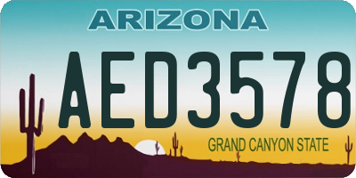 AZ license plate AED3578