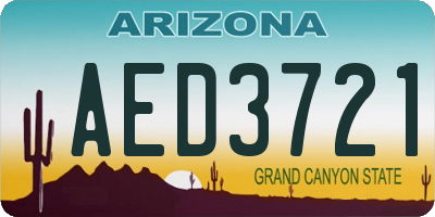 AZ license plate AED3721