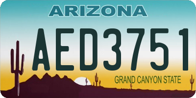 AZ license plate AED3751
