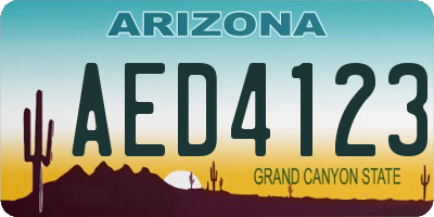 AZ license plate AED4123