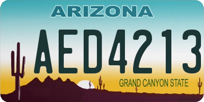 AZ license plate AED4213
