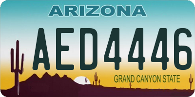 AZ license plate AED4446