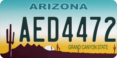 AZ license plate AED4472