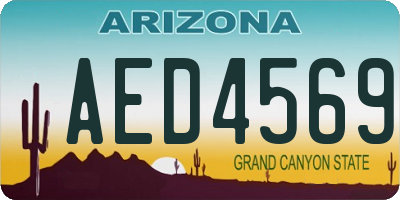 AZ license plate AED4569