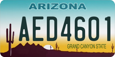 AZ license plate AED4601