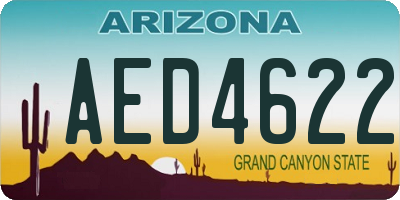 AZ license plate AED4622