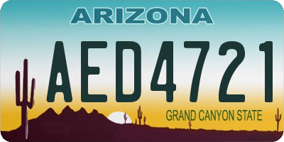 AZ license plate AED4721