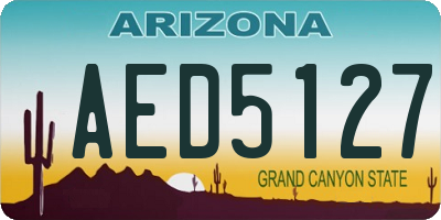 AZ license plate AED5127