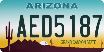 AZ license plate AED5187