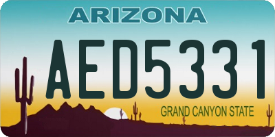 AZ license plate AED5331