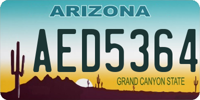 AZ license plate AED5364