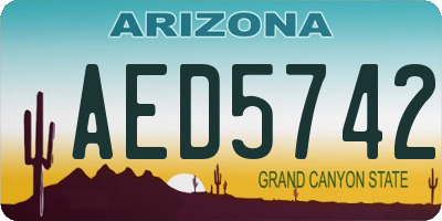 AZ license plate AED5742