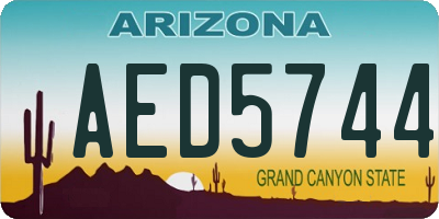 AZ license plate AED5744