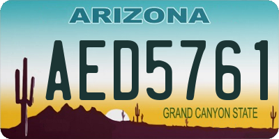 AZ license plate AED5761