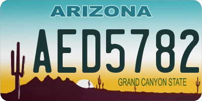 AZ license plate AED5782