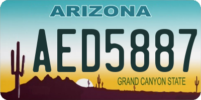 AZ license plate AED5887