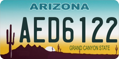 AZ license plate AED6122