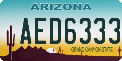 AZ license plate AED6333